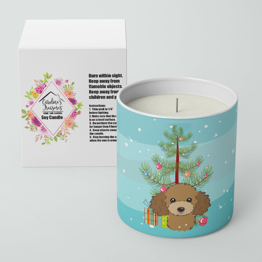 Christmas Tree and Chocolate Brown Poodle 10 oz Decorative Soy Candle - the-store.com