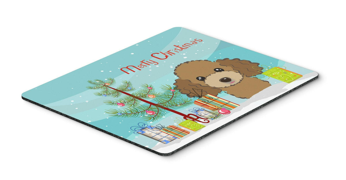 Christmas Tree and Chocolate Brown Poodle Mouse Pad, Hot Pad or Trivet BB1628MP by Caroline&#39;s Treasures