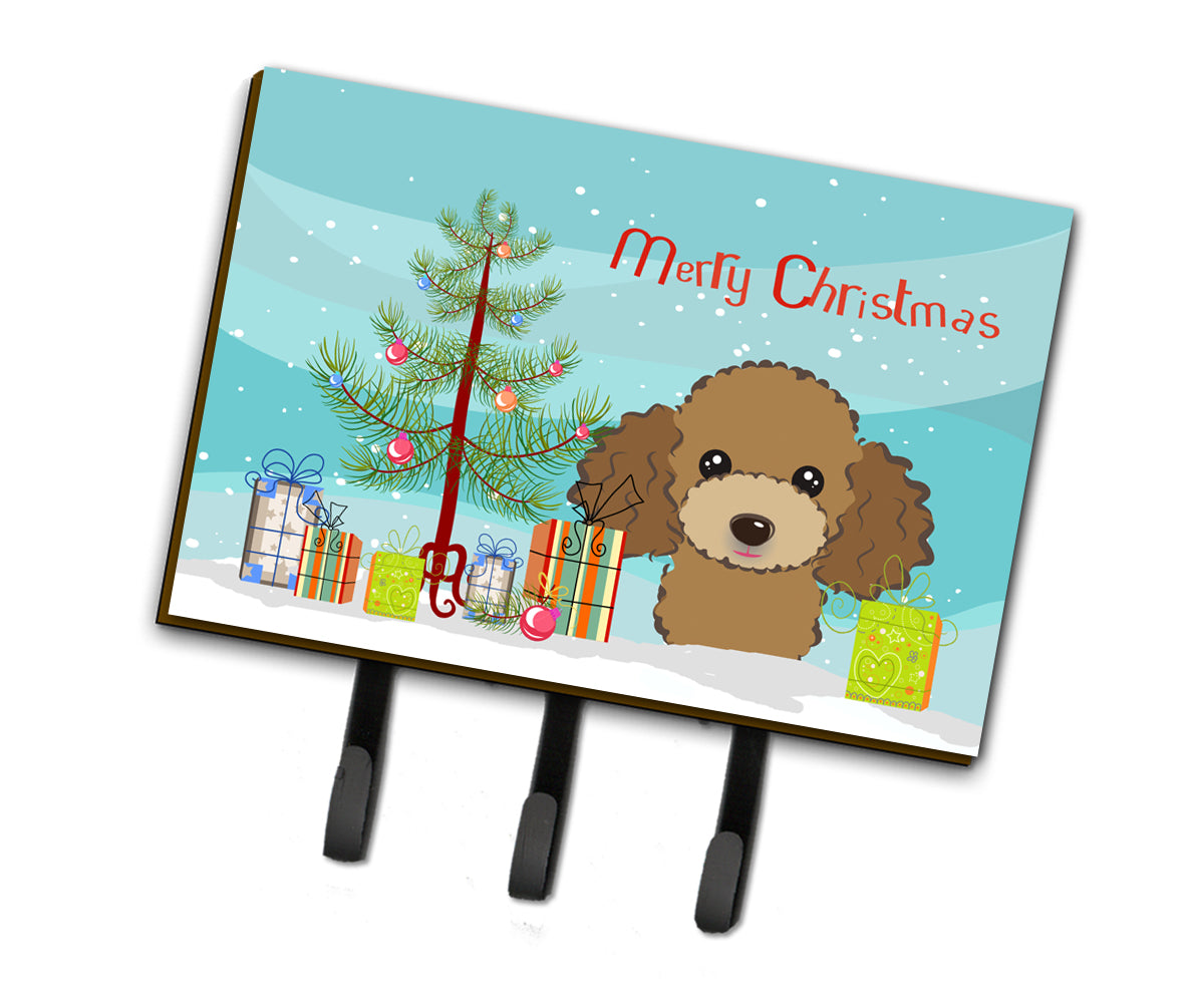 Christmas Tree and Chocolate Brown Poodle Leash or Key Holder BB1628TH68  the-store.com.