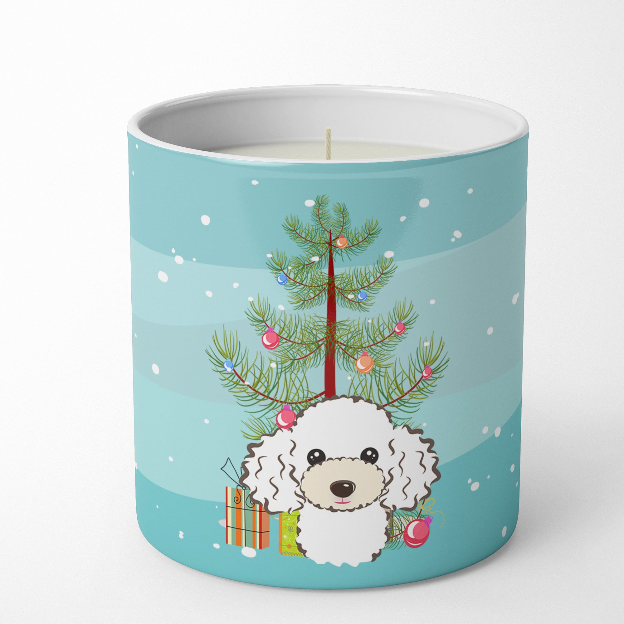 Buy this Christmas Tree and White Poodle 10 oz Decorative Soy Candle
