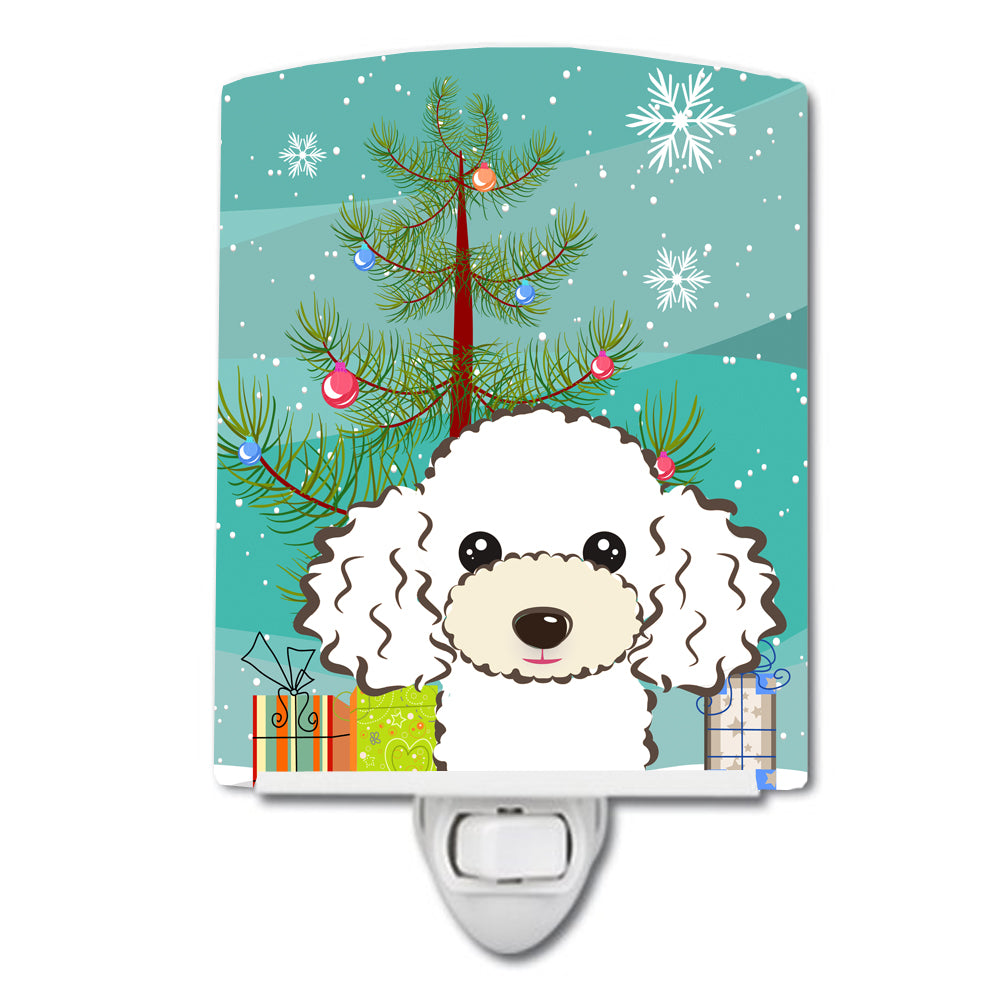 Christmas Tree and White Poodle Ceramic Night Light BB1629CNL - the-store.com