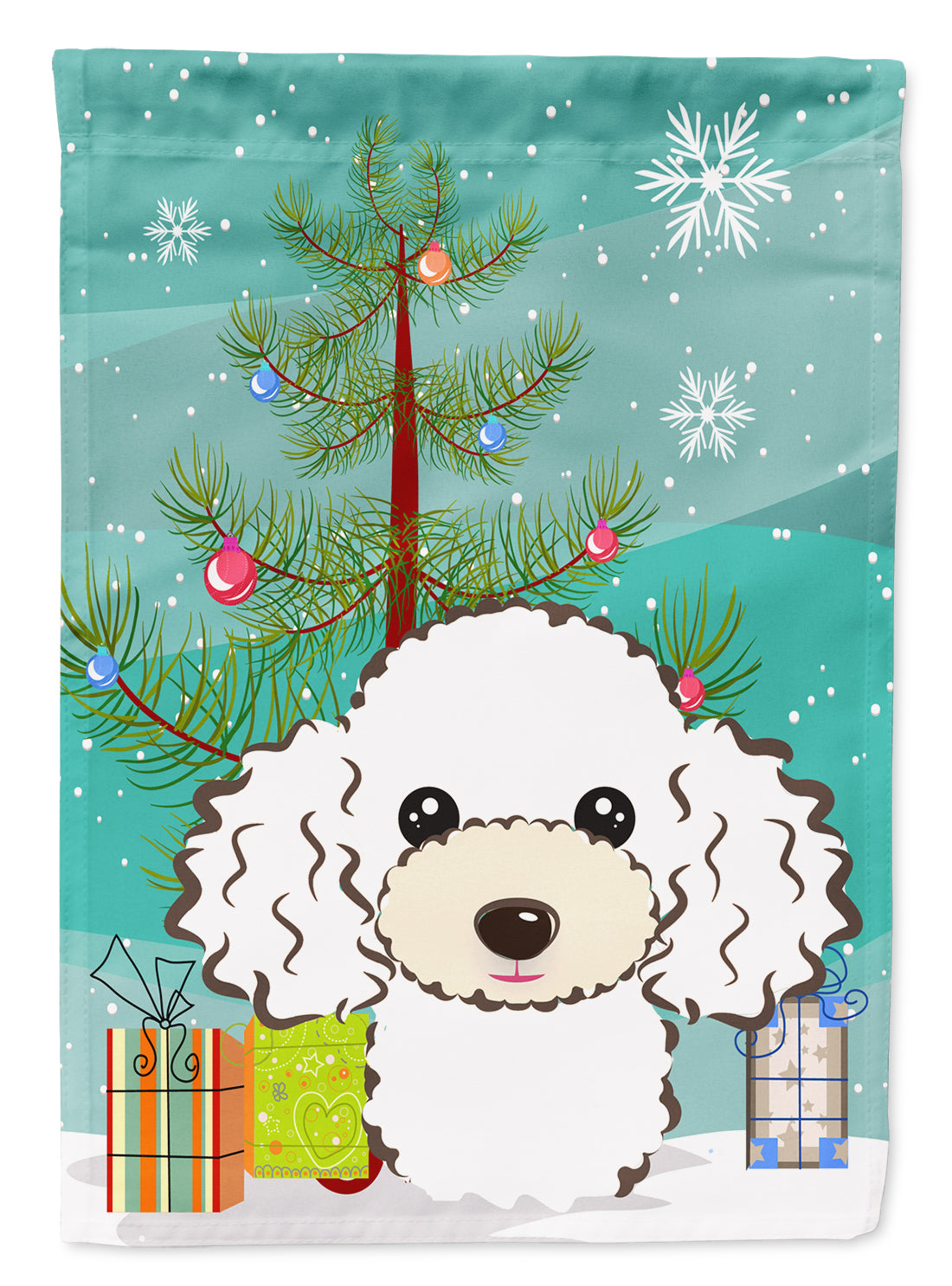Christmas Tree and White Poodle Flag Garden Size BB1629GF