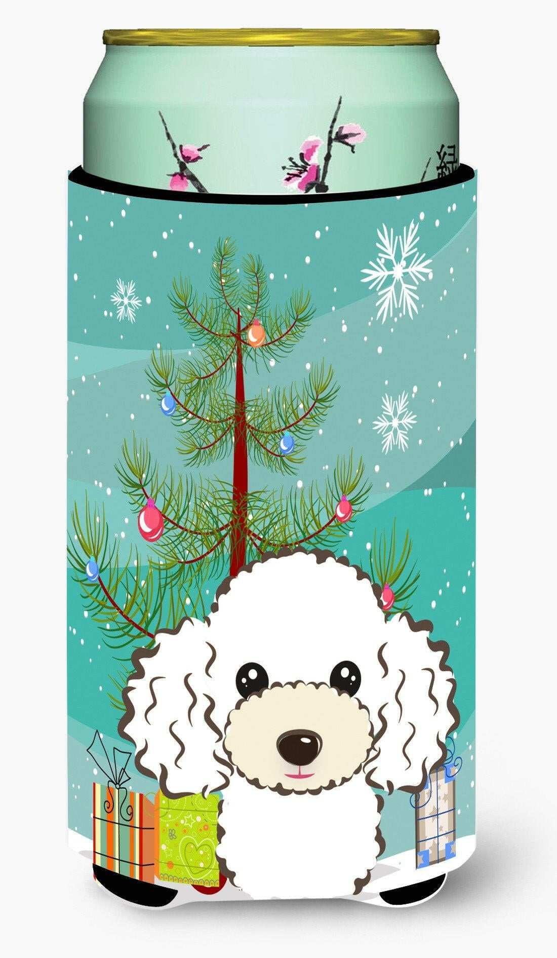 Christmas Tree and White Poodle Tall Boy Beverage Insulator Hugger BB1629TBC by Caroline&#39;s Treasures