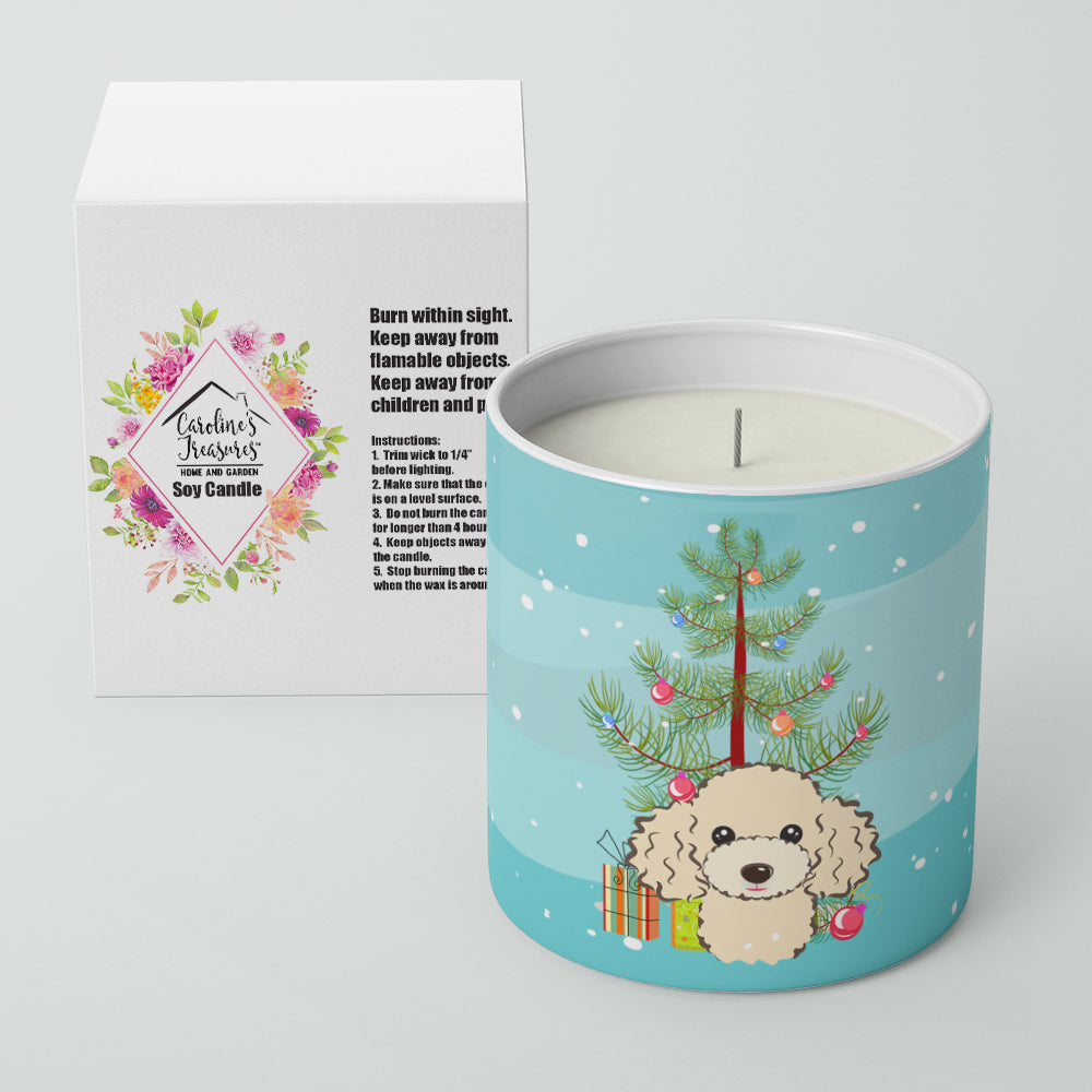 Christmas Tree and Buff Poodle 10 oz Decorative Soy Candle - the-store.com