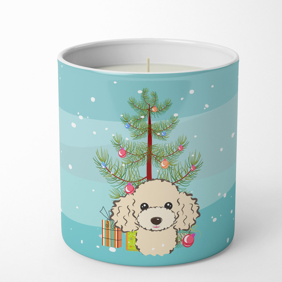 Buy this Christmas Tree and Buff Poodle 10 oz Decorative Soy Candle
