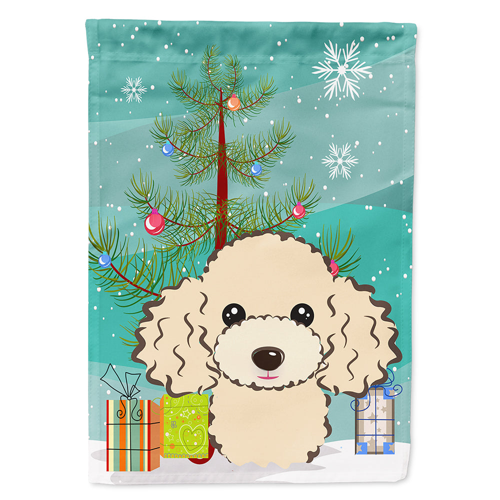 Christmas Tree and Buff Poodle Flag Canvas House Size BB1630CHF