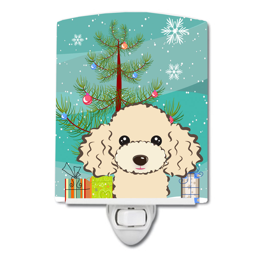 Christmas Tree and Buff Poodle Ceramic Night Light BB1630CNL - the-store.com