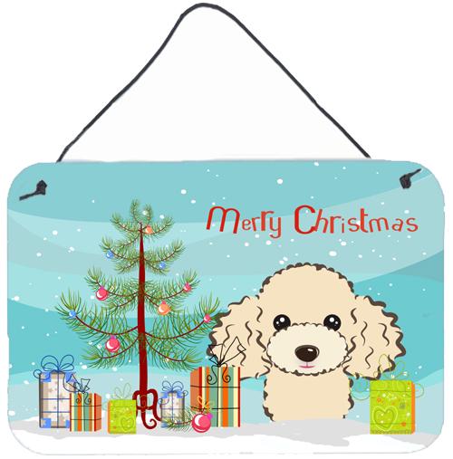 Christmas Tree and Buff Poodle Wall or Door Hanging Prints BB1630DS812 by Caroline&#39;s Treasures