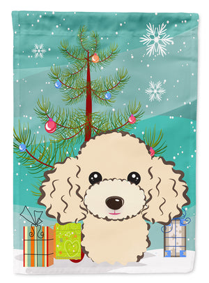 Christmas Tree and Buff Poodle Flag Garden Size BB1630GF