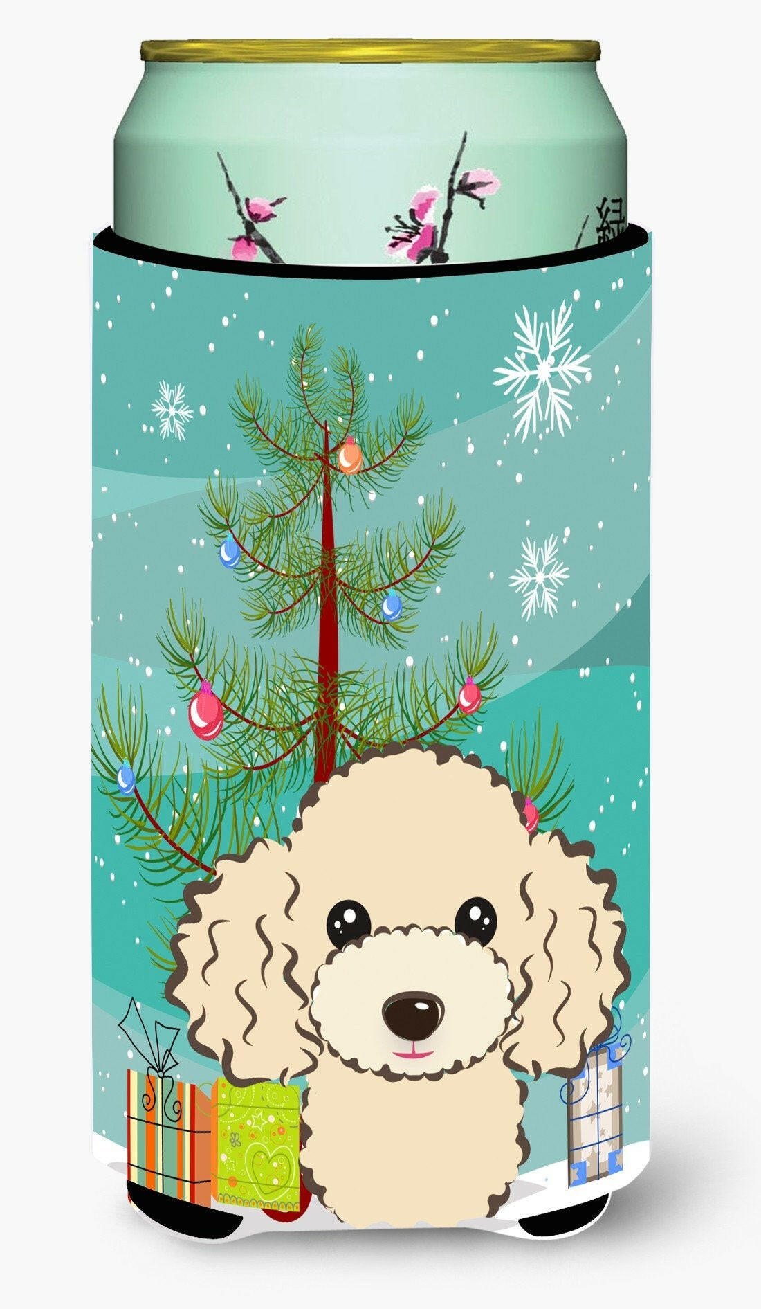 Christmas Tree and Buff Poodle Tall Boy Beverage Insulator Hugger BB1630TBC by Caroline&#39;s Treasures