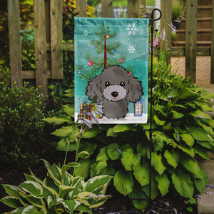 Christmas Tree and Silver Gray Poodle Flag Garden Size BB1631GF