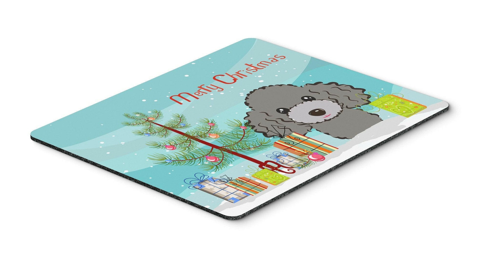 Christmas Tree and Silver Gray Poodle Mouse Pad, Hot Pad or Trivet BB1631MP by Caroline's Treasures