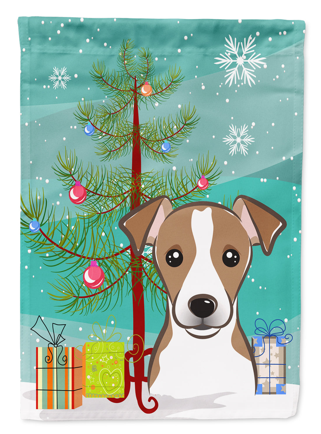 Christmas Tree and Jack Russell Terrier Flag Canvas House Size BB1632CHF