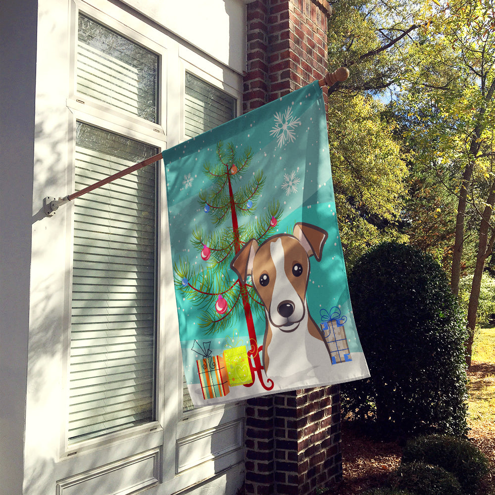 Christmas Tree and Jack Russell Terrier Flag Canvas House Size BB1632CHF  the-store.com.