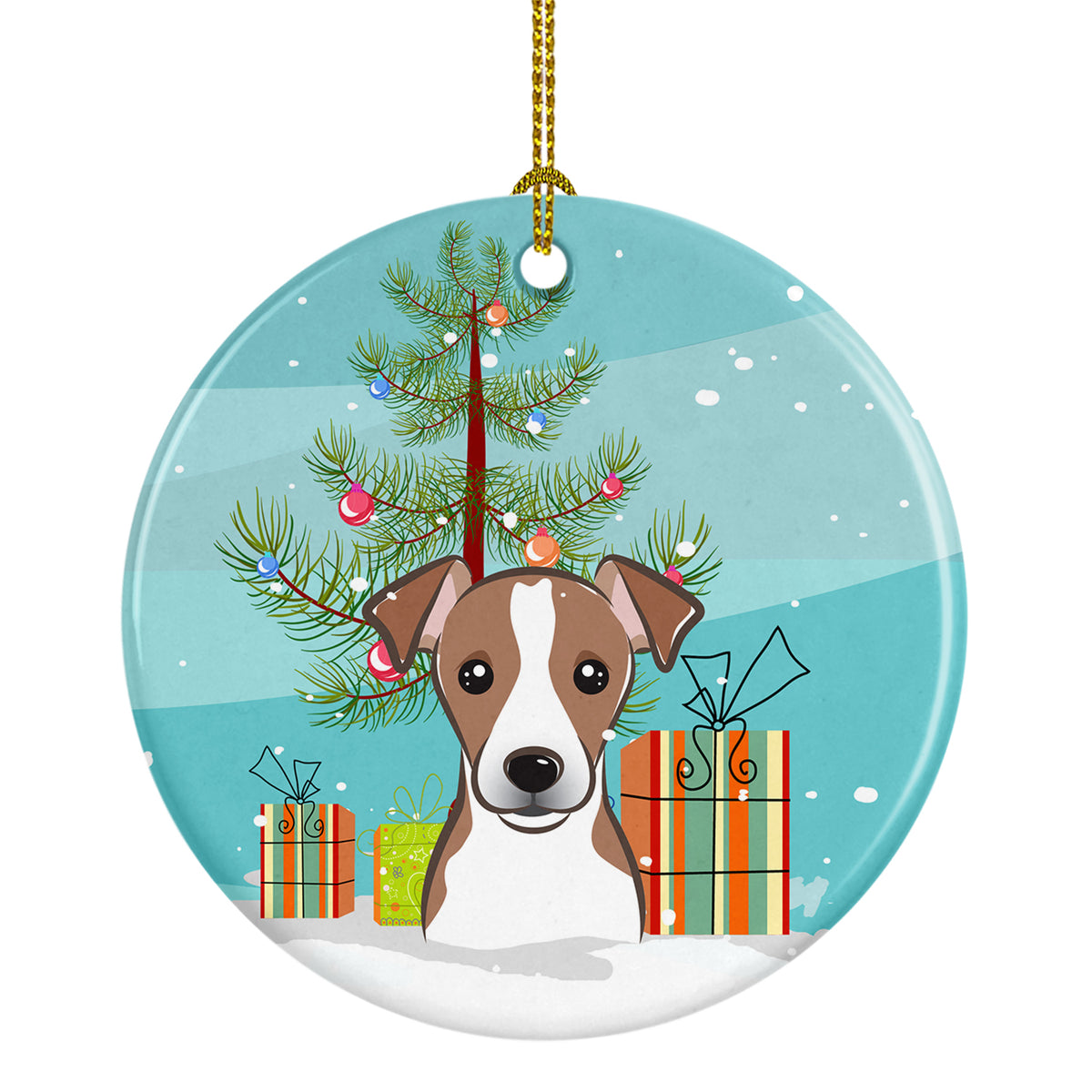 Christmas Tree and Jack Russell Terrier Ceramic Ornament BB1632CO1 - the-store.com