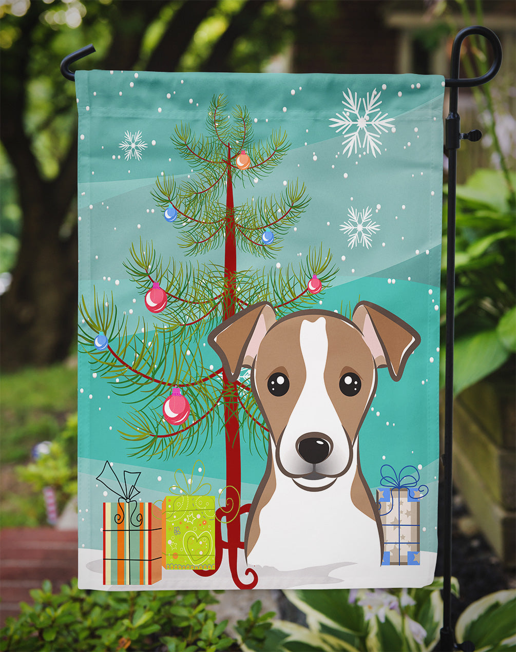 Christmas Tree and Jack Russell Terrier Flag Garden Size BB1632GF
