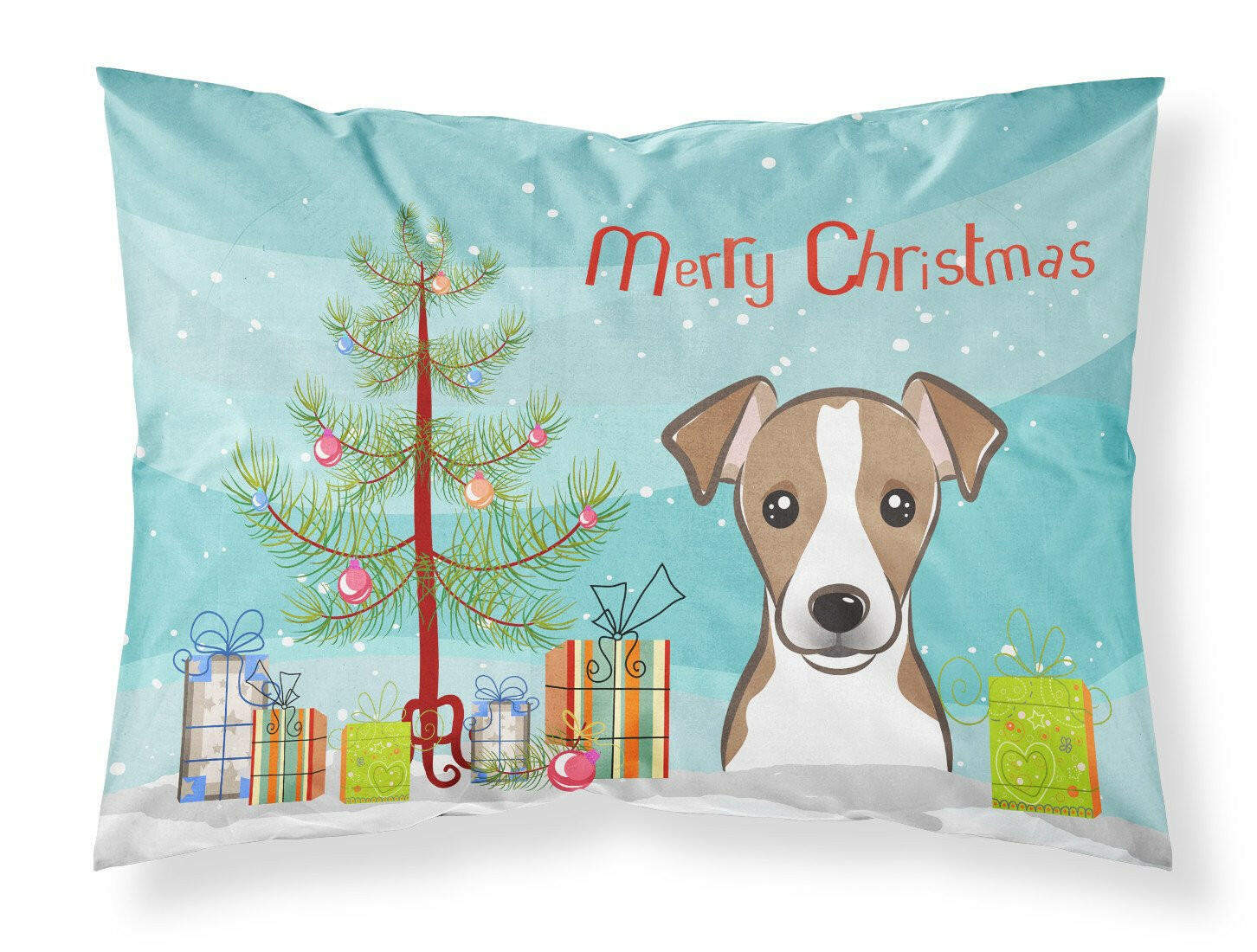 Christmas Tree and Jack Russell Terrier Fabric Standard Pillowcase BB1632PILLOWCASE by Caroline's Treasures