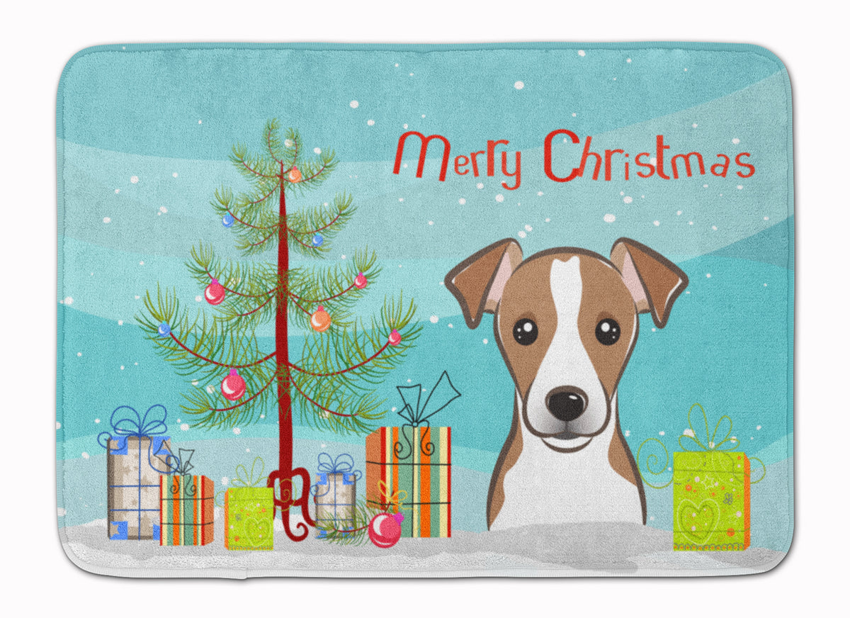 Christmas Tree and Jack Russell Terrier Machine Washable Memory Foam Mat BB1632RUG - the-store.com