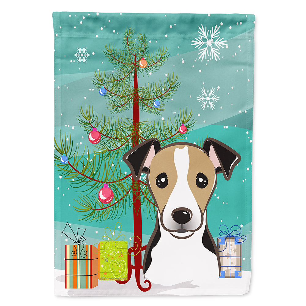 Christmas Tree and Jack Russell Terrier Flag Canvas House Size BB1633CHF