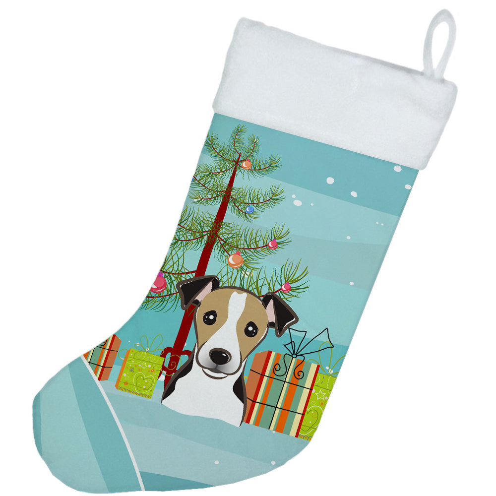 Christmas Tree and Jack Russell Terrier Christmas Stocking BB1633CS  the-store.com.