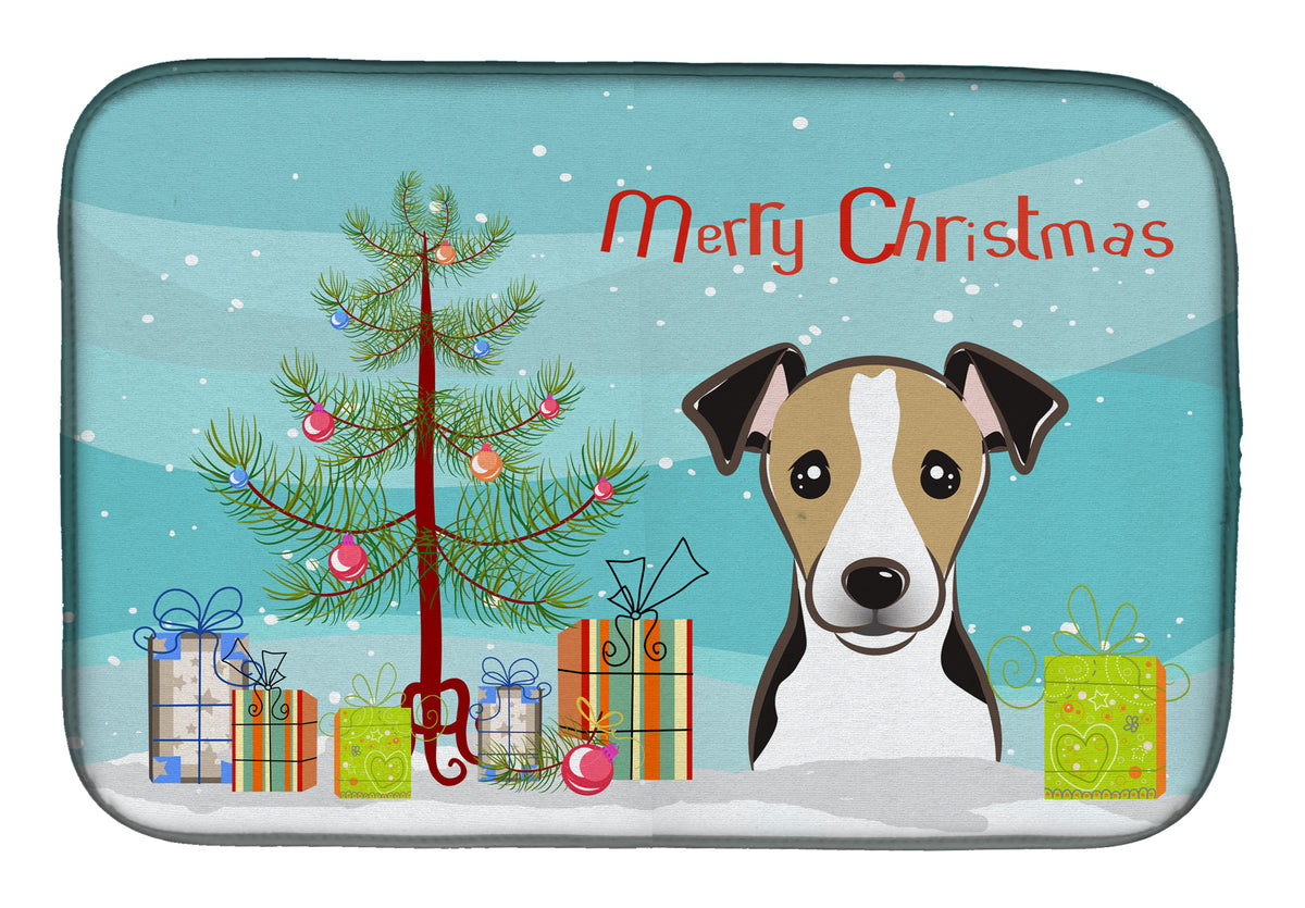 Christmas Tree and Jack Russell Terrier Dish Drying Mat BB1633DDM