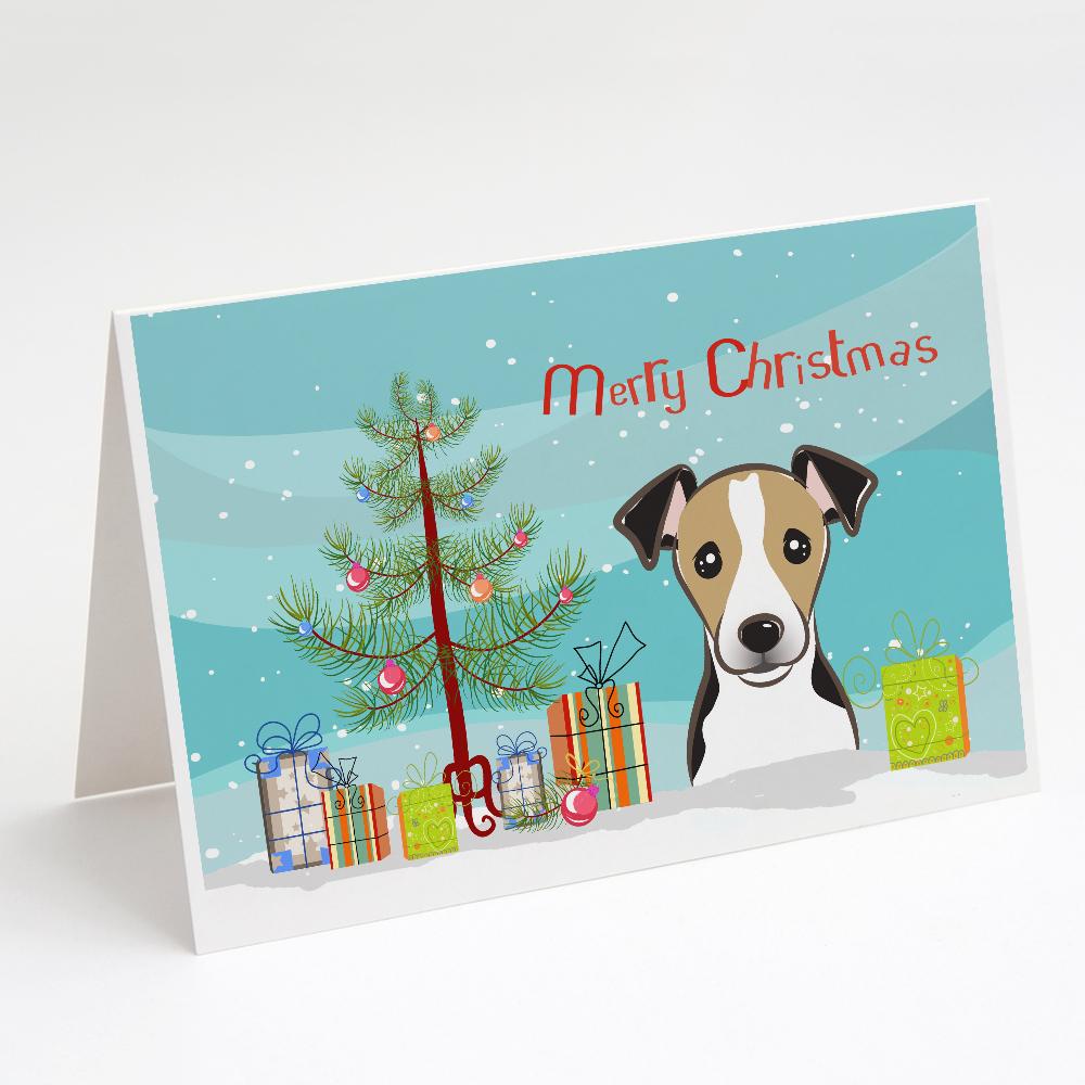 Buy this Christmas Tree and Jack Russell Terrier Greeting Cards and Envelopes Pack of 8