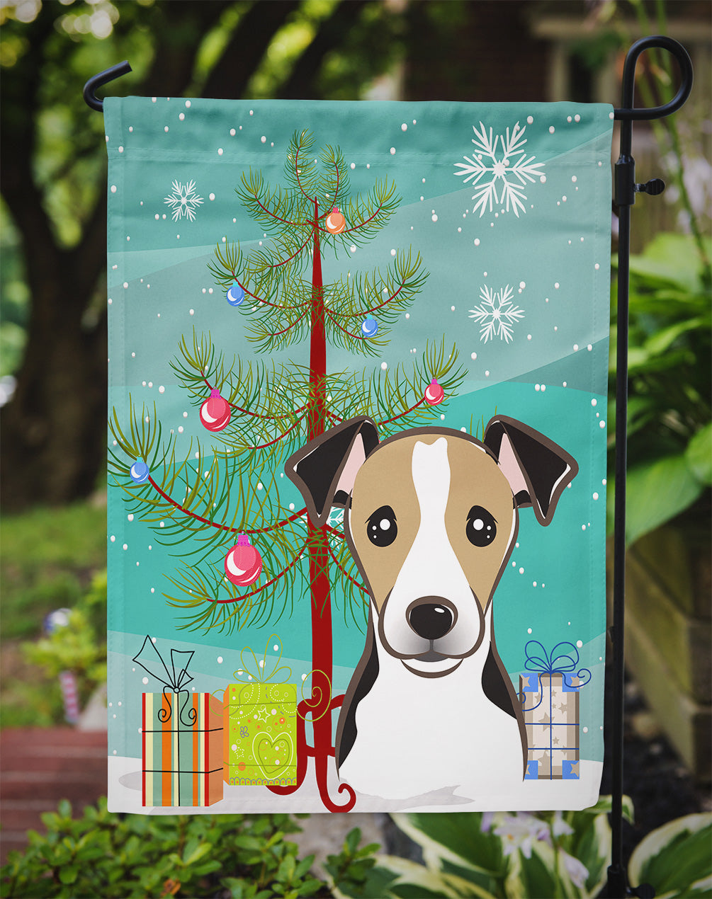 Christmas Tree and Jack Russell Terrier Flag Garden Size BB1633GF.