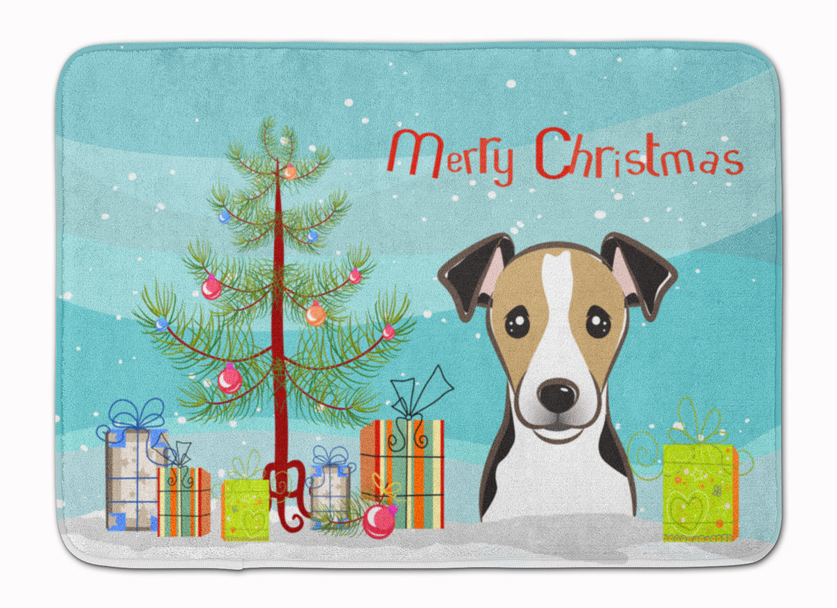 Christmas Tree and Jack Russell Terrier Machine Washable Memory Foam Mat BB1633RUG - the-store.com