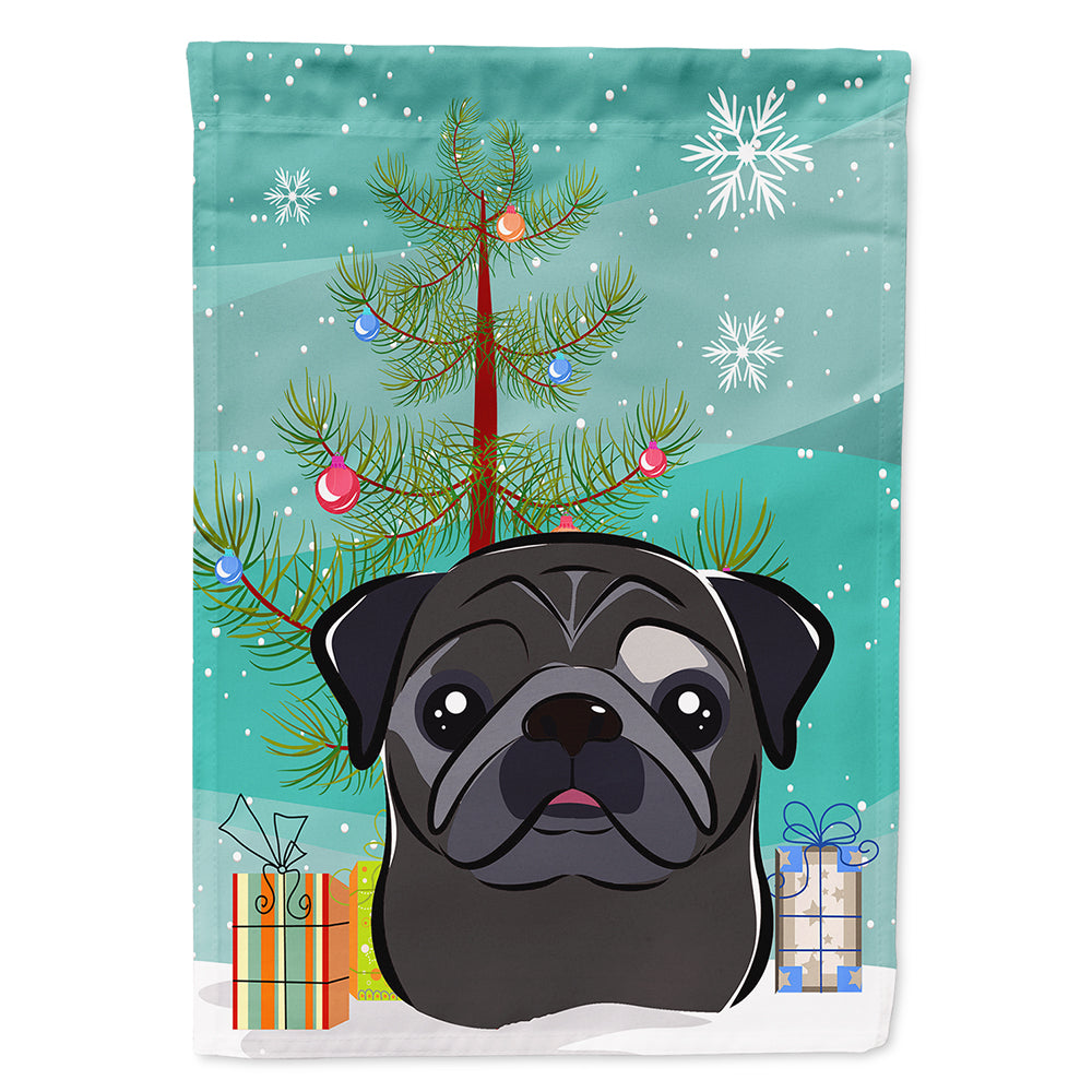 Christmas Tree and Black Pug Flag Canvas House Size BB1635CHF  the-store.com.