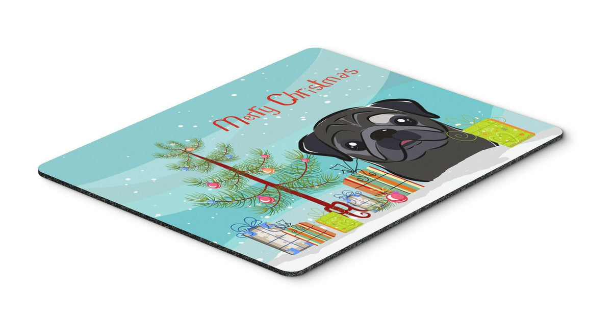 Christmas Tree and Black Pug Mouse Pad, Hot Pad or Trivet BB1635MP by Caroline&#39;s Treasures