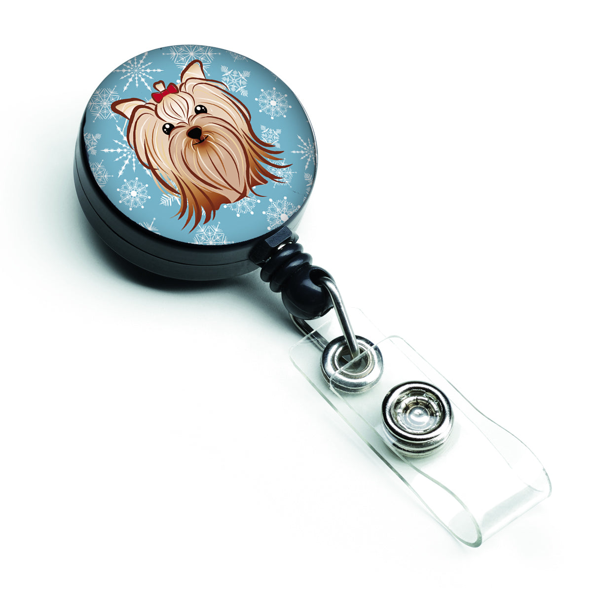 Snowflake Yorkie Yorkshire Terrier Retractable Badge Reel BB1638BR