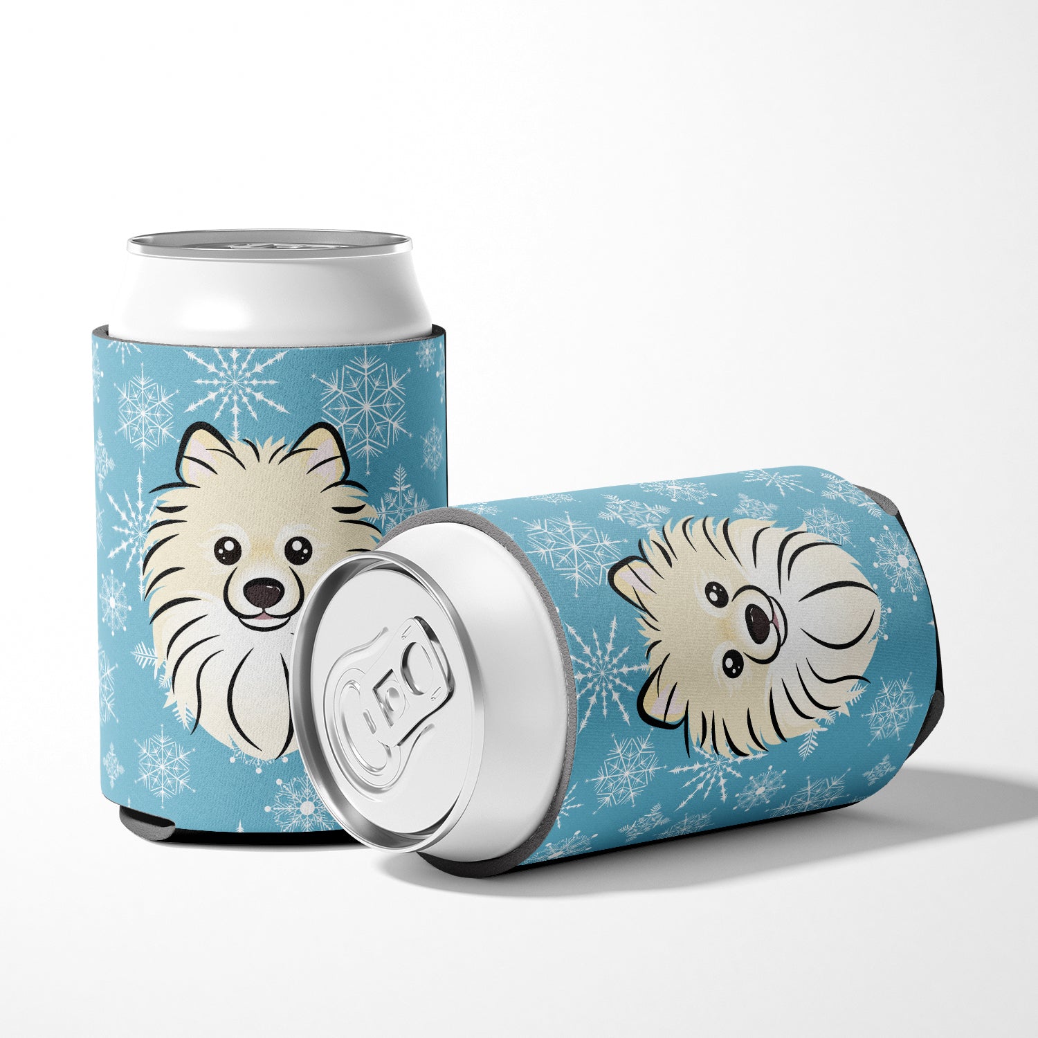 Snowflake Pomeranian Can or Bottle Hugger BB1641CC.