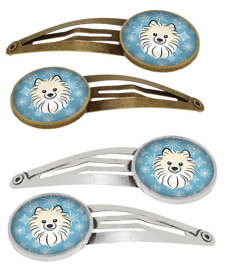 Snowflake Pomeranian Set of 4 Barrettes Hair Clips BB1641HCS4 by Caroline&#39;s Treasures