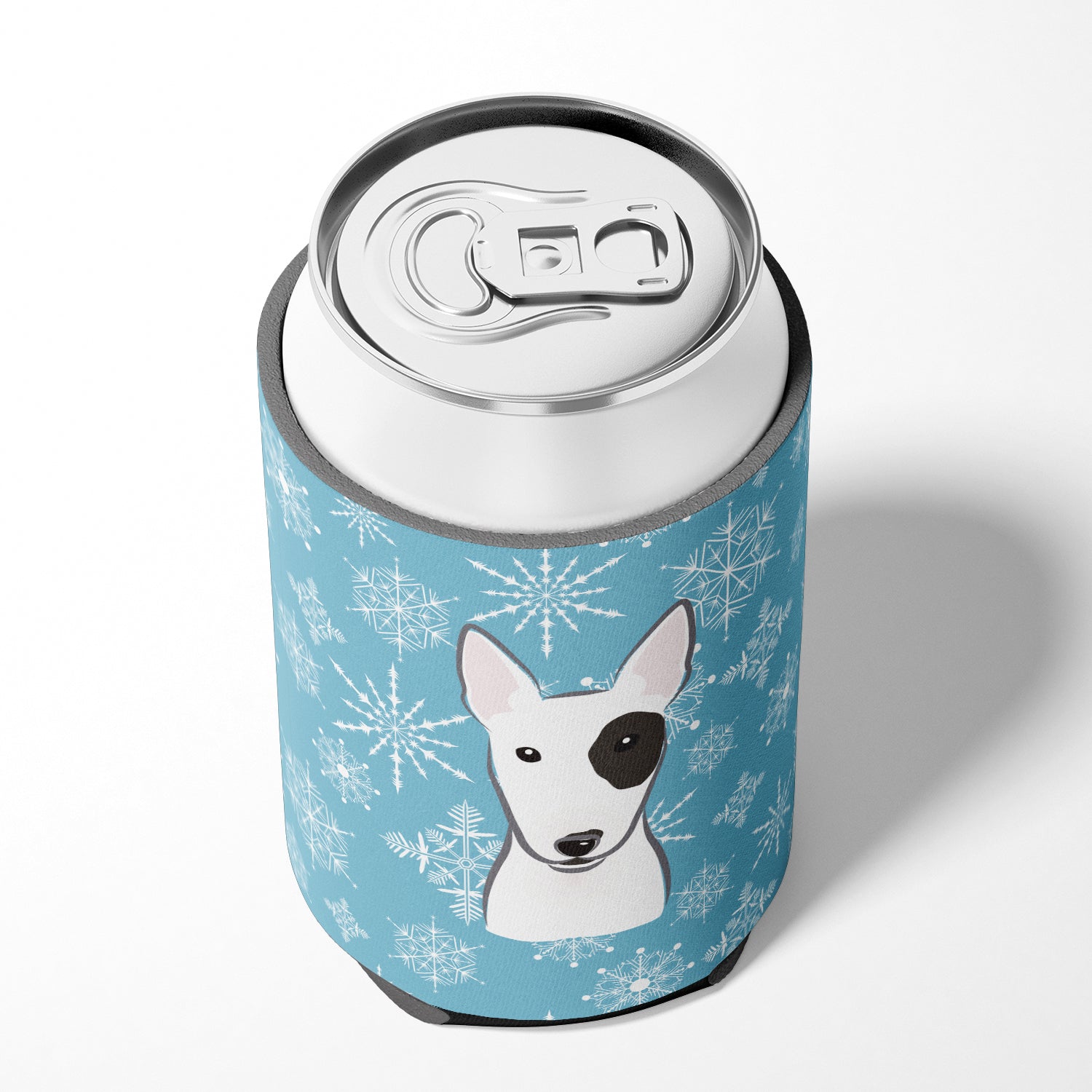 Snowflake Bull Terrier Can or Bottle Hugger BB1643CC.