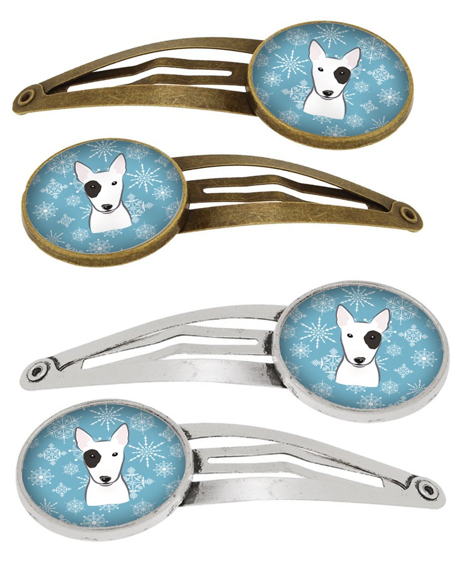 Snowflake Bull Terrier Set of 4 Barrettes Hair Clips BB1643HCS4 by Caroline's Treasures