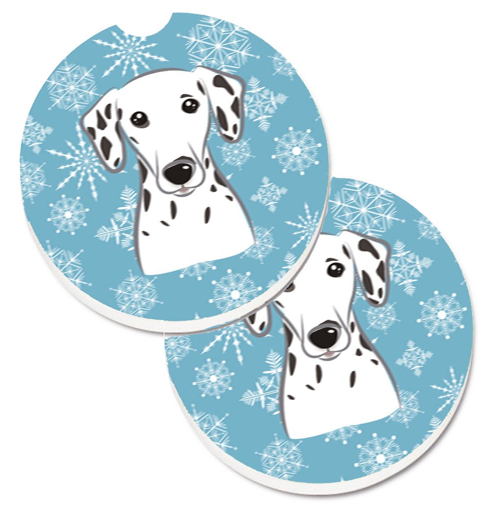 Snowflake Dalmatian Set of 2 Cup Holder Car Coasters BB1644CARC by Caroline&#39;s Treasures