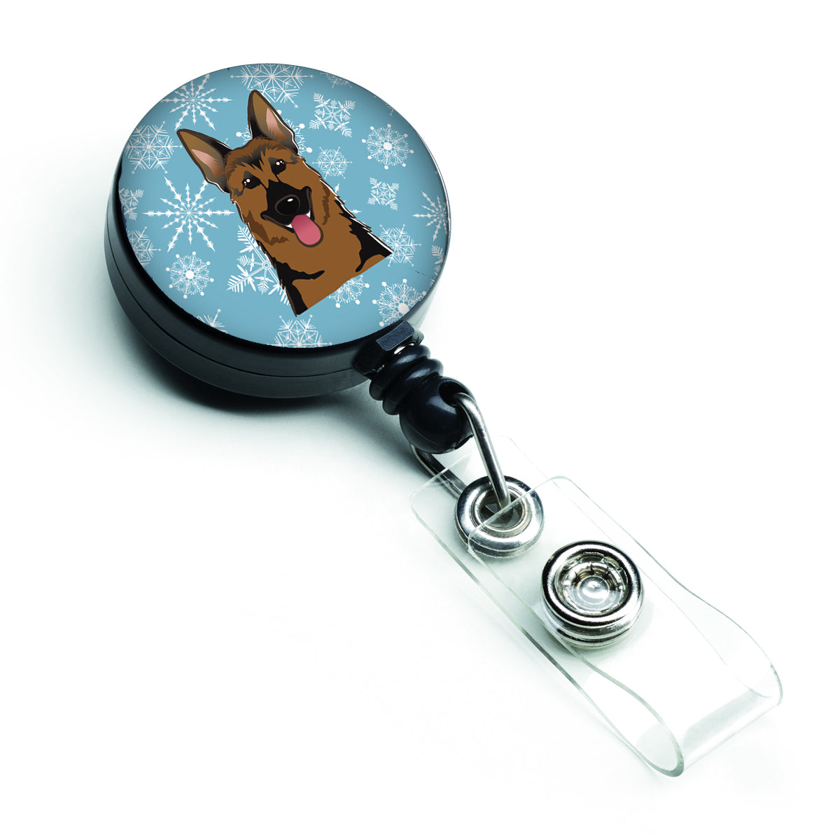 Snowflake German Shepherd Retractable Badge Reel BB1645BR.