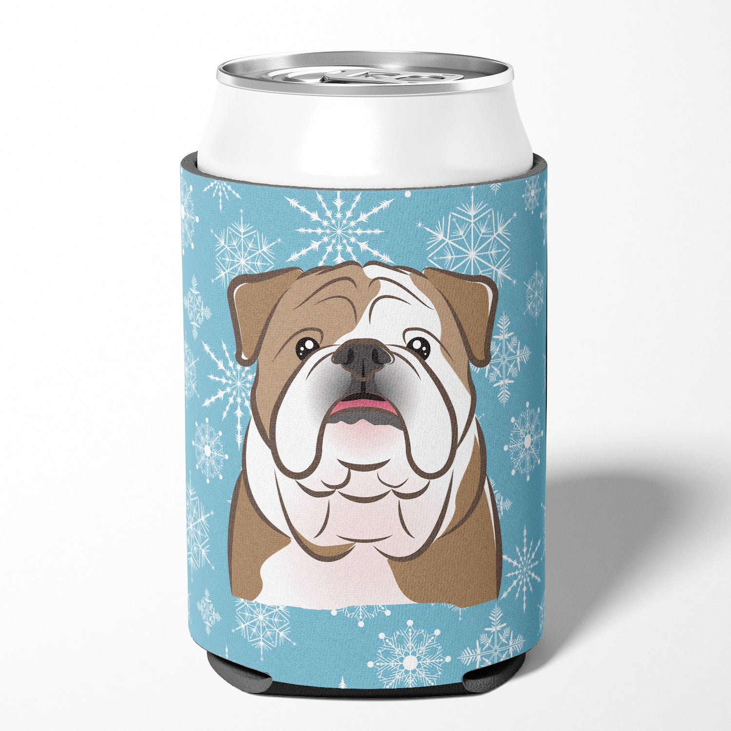 Snowflake English Bulldog  Can or Bottle Hugger BB1653CC