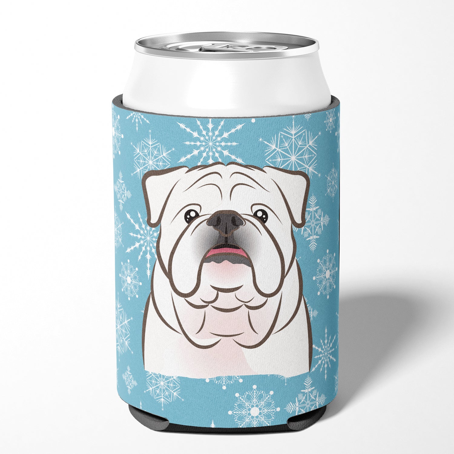 Snowflake White English Bulldog  Can or Bottle Hugger BB1654CC