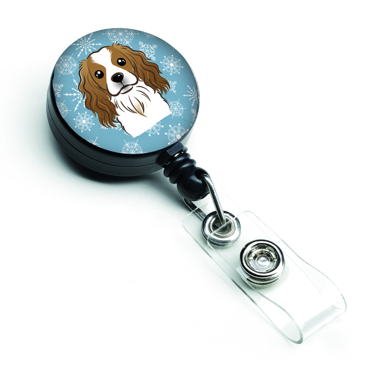 Snowflake Cavalier Spaniel Retractable Badge Reel BB1658BR