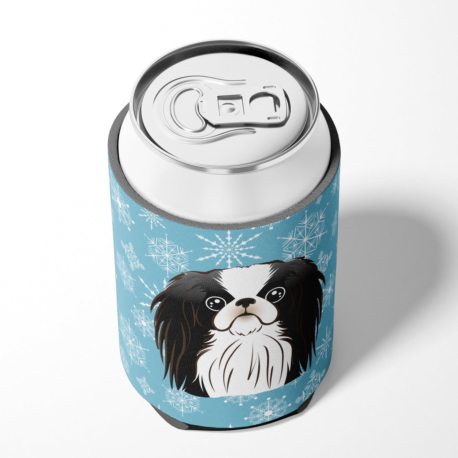 Snowflake Japanese Chin Can or Bottle Hugger BB1664CC.
