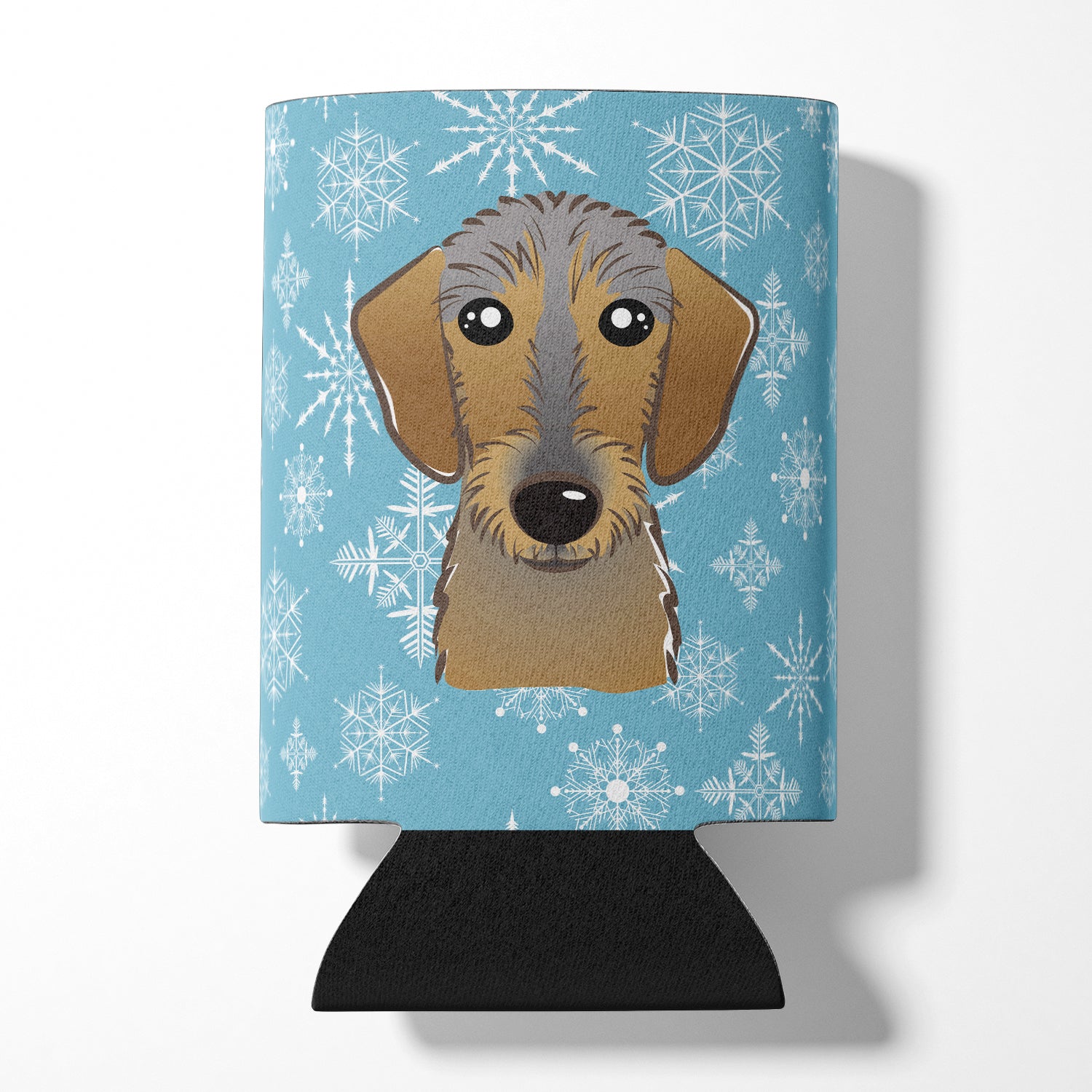 Snowflake Wirehaired Dachshund Can or Bottle Hugger BB1667CC.