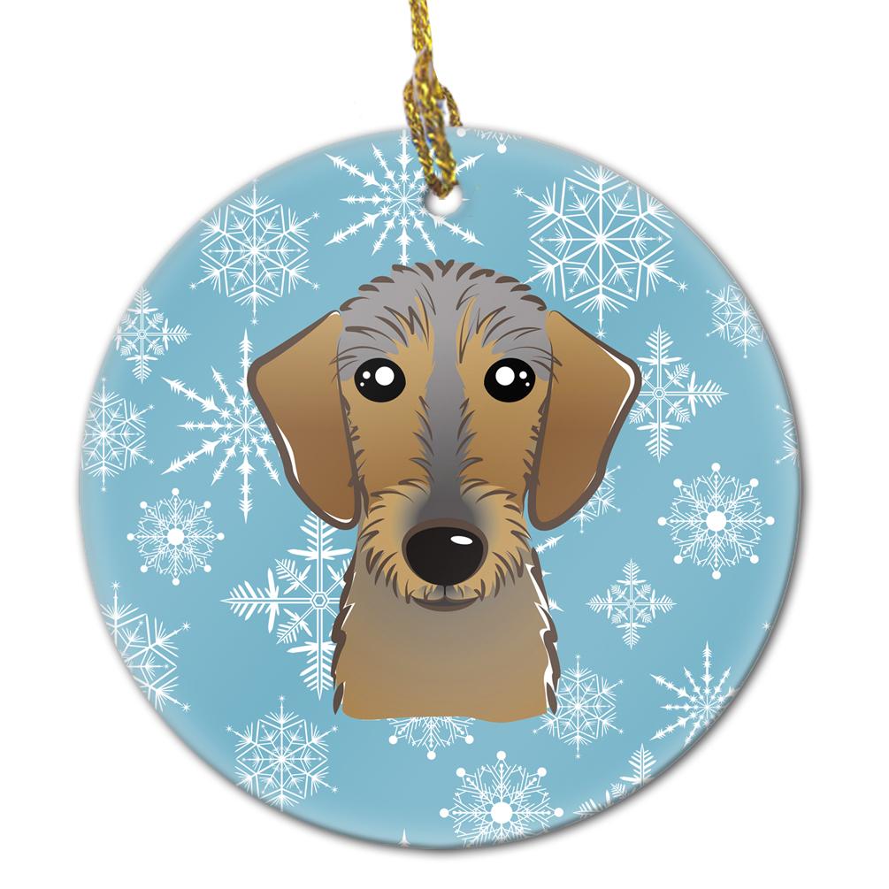 Snowflake Wirehaired Dachshund Ceramic Ornament BB1667CO1 by Caroline&#39;s Treasures