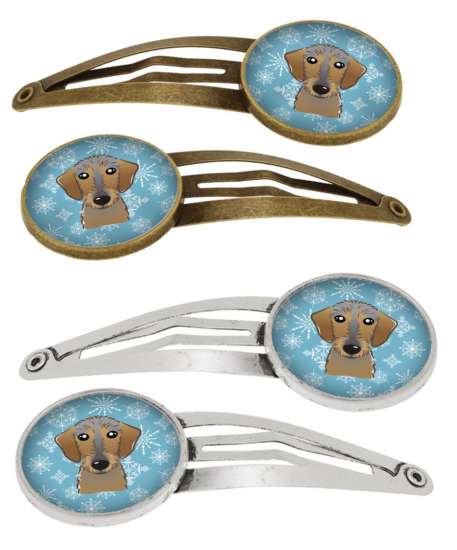 Snowflake Wirehaired Dachshund Set of 4 Barrettes Hair Clips BB1667HCS4 by Caroline&#39;s Treasures