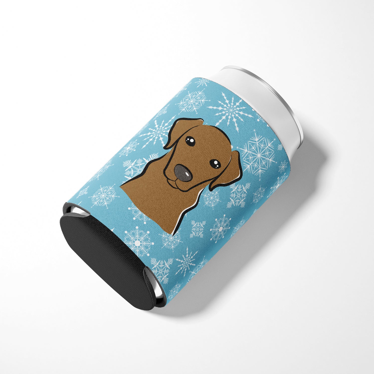Snowflake Chocolate Labrador Can or Bottle Hugger BB1668CC.