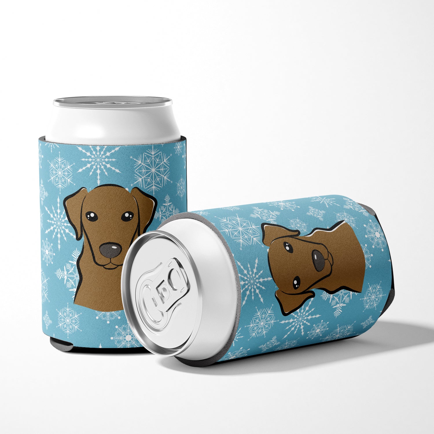 Snowflake Chocolate Labrador Can or Bottle Hugger BB1668CC.