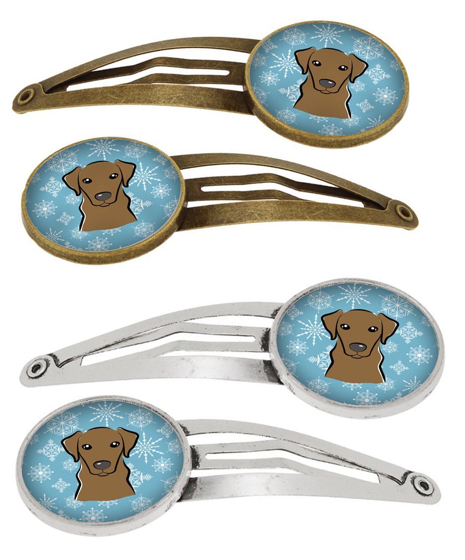 Snowflake Chocolate Labrador Set of 4 Barrettes Hair Clips BB1668HCS4 by Caroline&#39;s Treasures