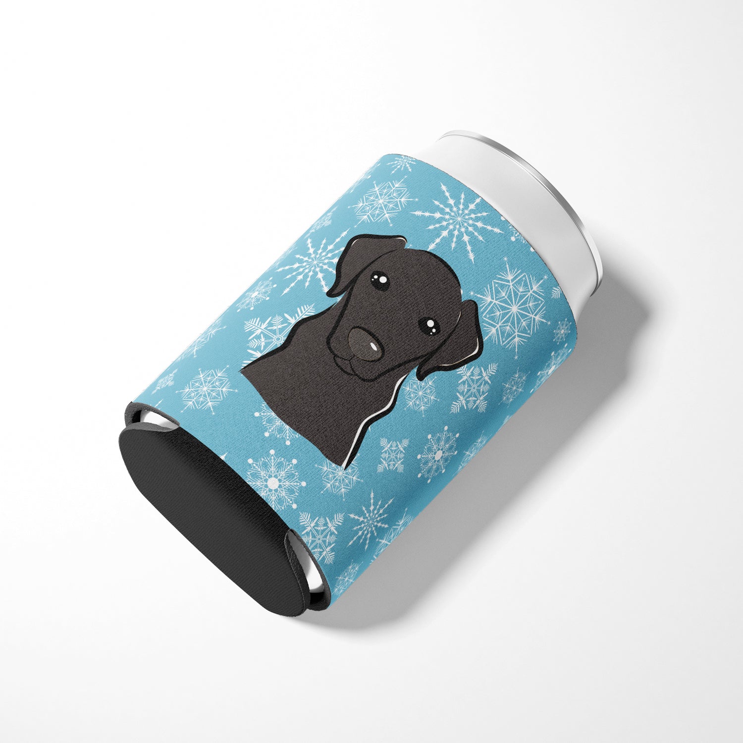 Snowflake Black Labrador Can ou Bottle Hugger BB1669CC