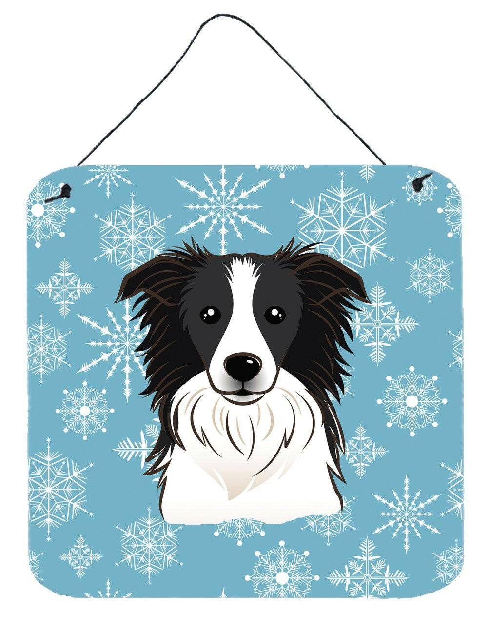 Snowflake Border Collie Wall or Door Hanging Prints BB1675DS66 by Caroline's Treasures