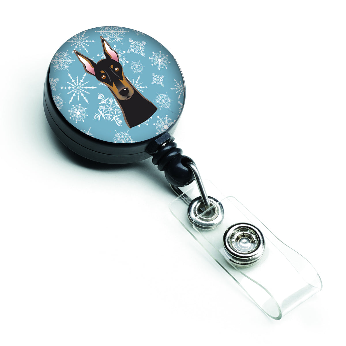 Snowflake Doberman Retractable Badge Reel BB1679BR